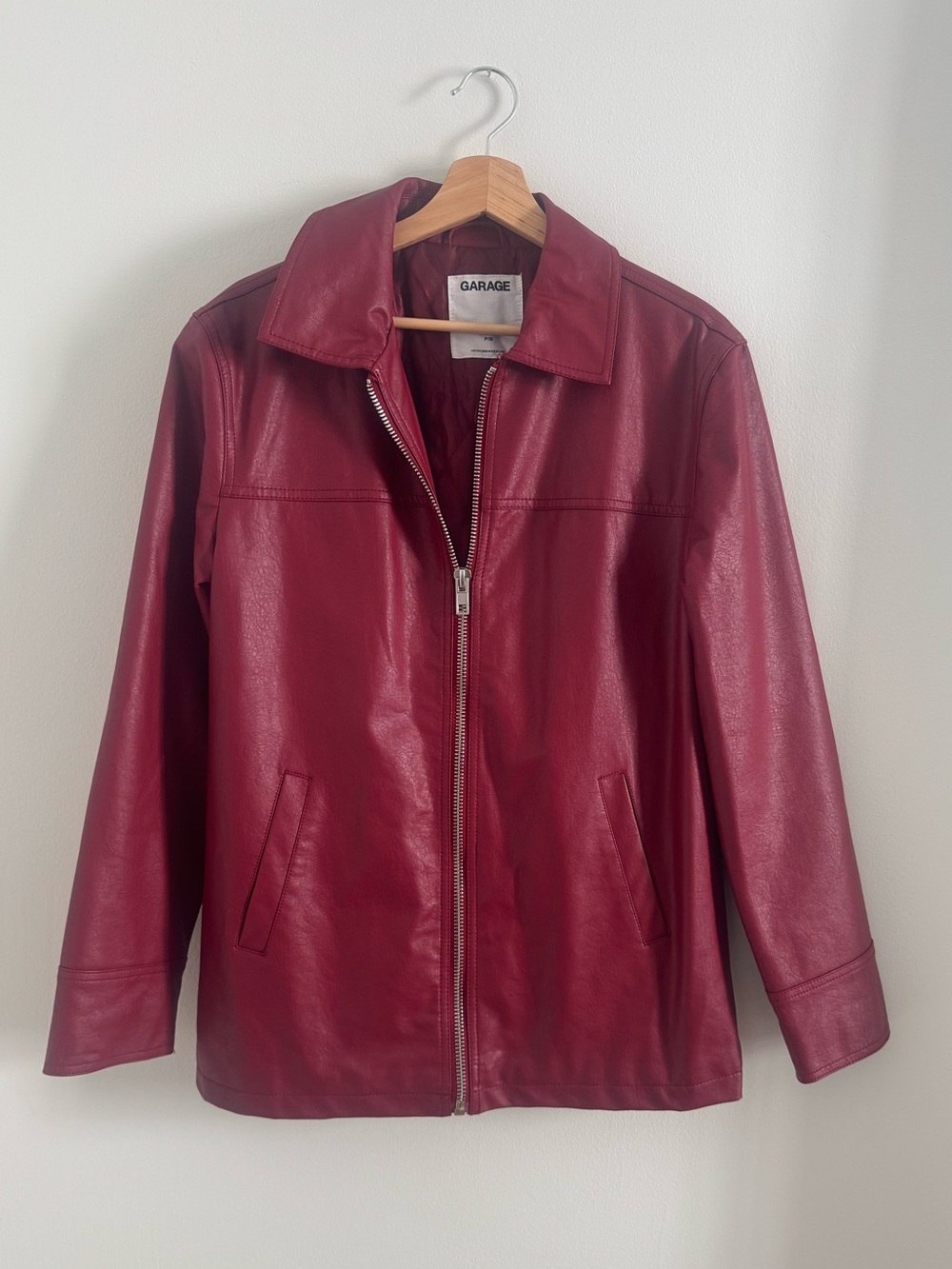 Garage Cherry Red Leather Jacket